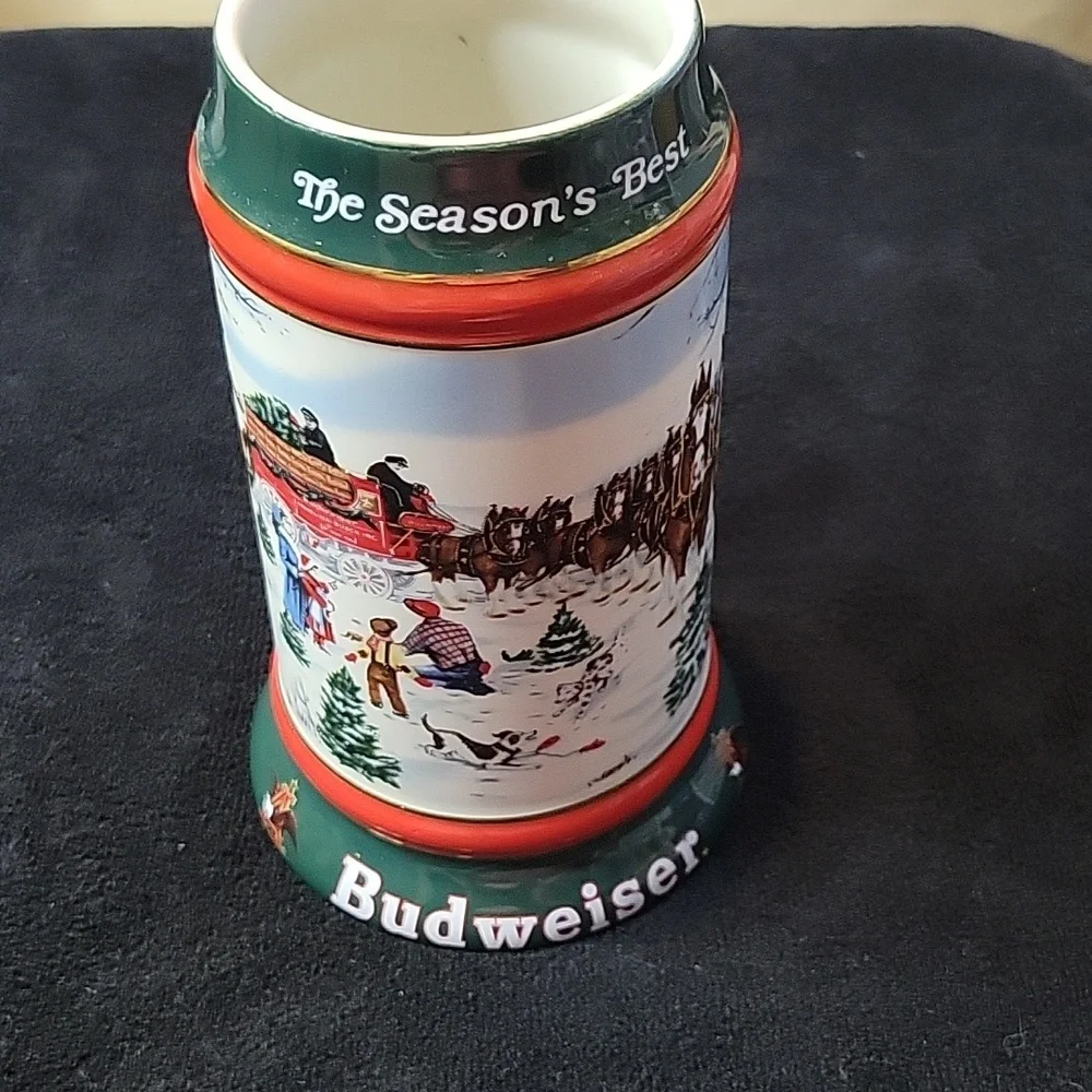 Vintage Budweiser Holiday Stein 1991